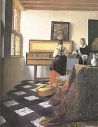 Jan Vermeer A Lady at the Virginals with a Gentleman (mk25) Germany oil painting artist